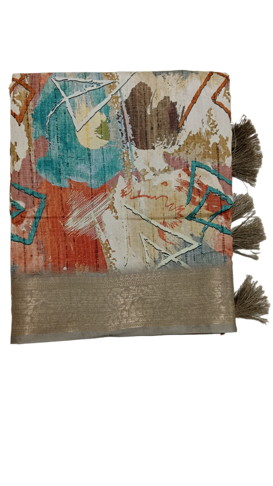 Womens Soft Dola Silk Saree With Unstitched Blouse