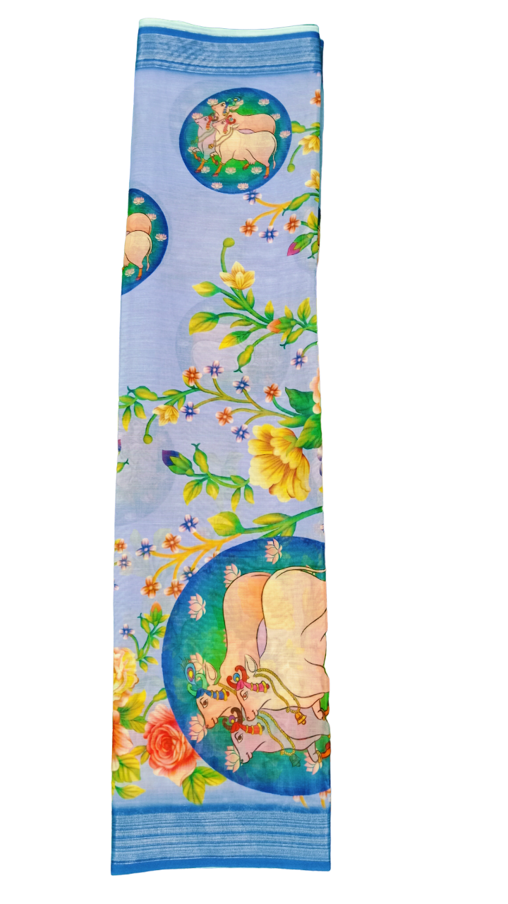 kalamkari linen saree 