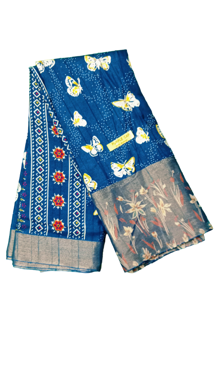 chanderi linen saree 