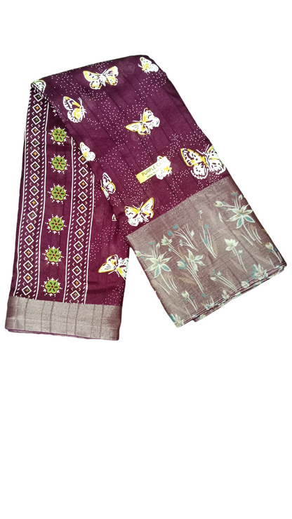 chanderi linen saree 