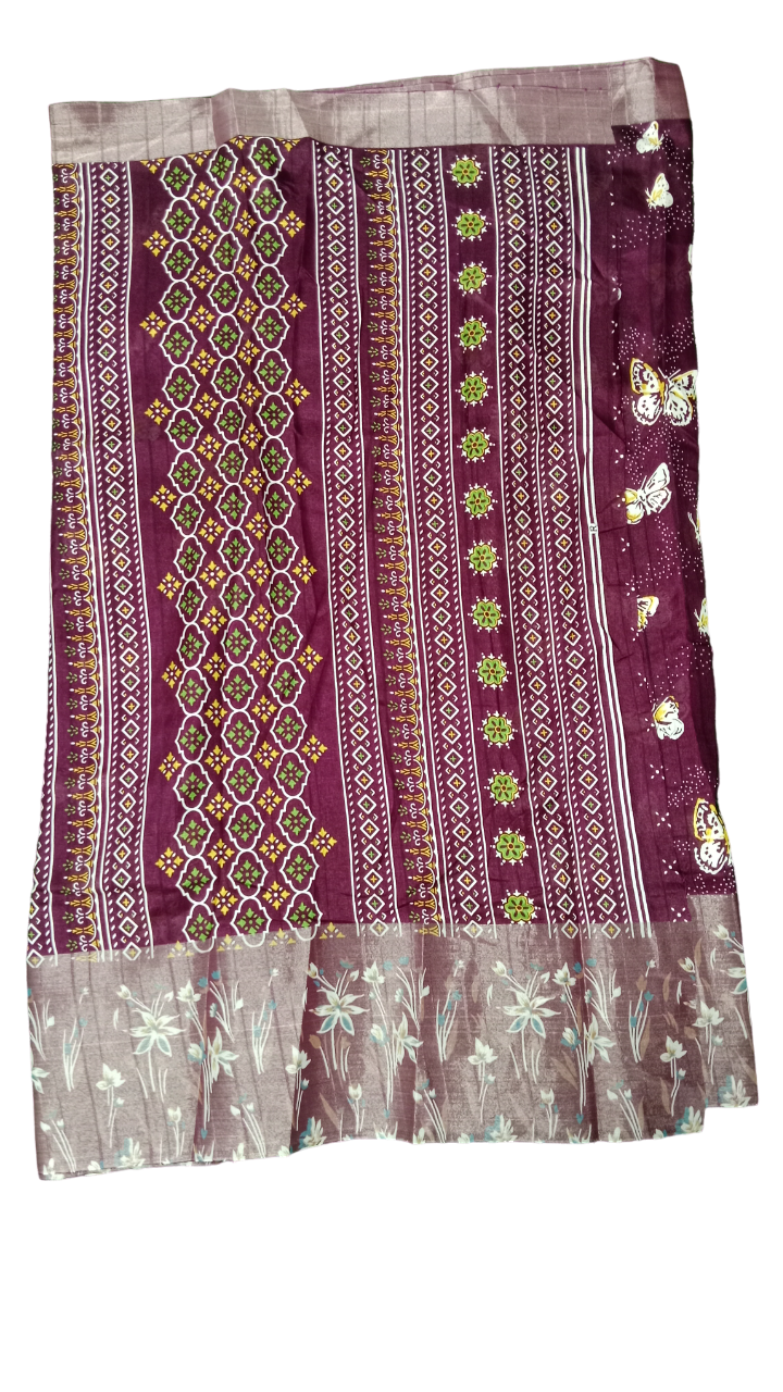 chanderi linen saree 