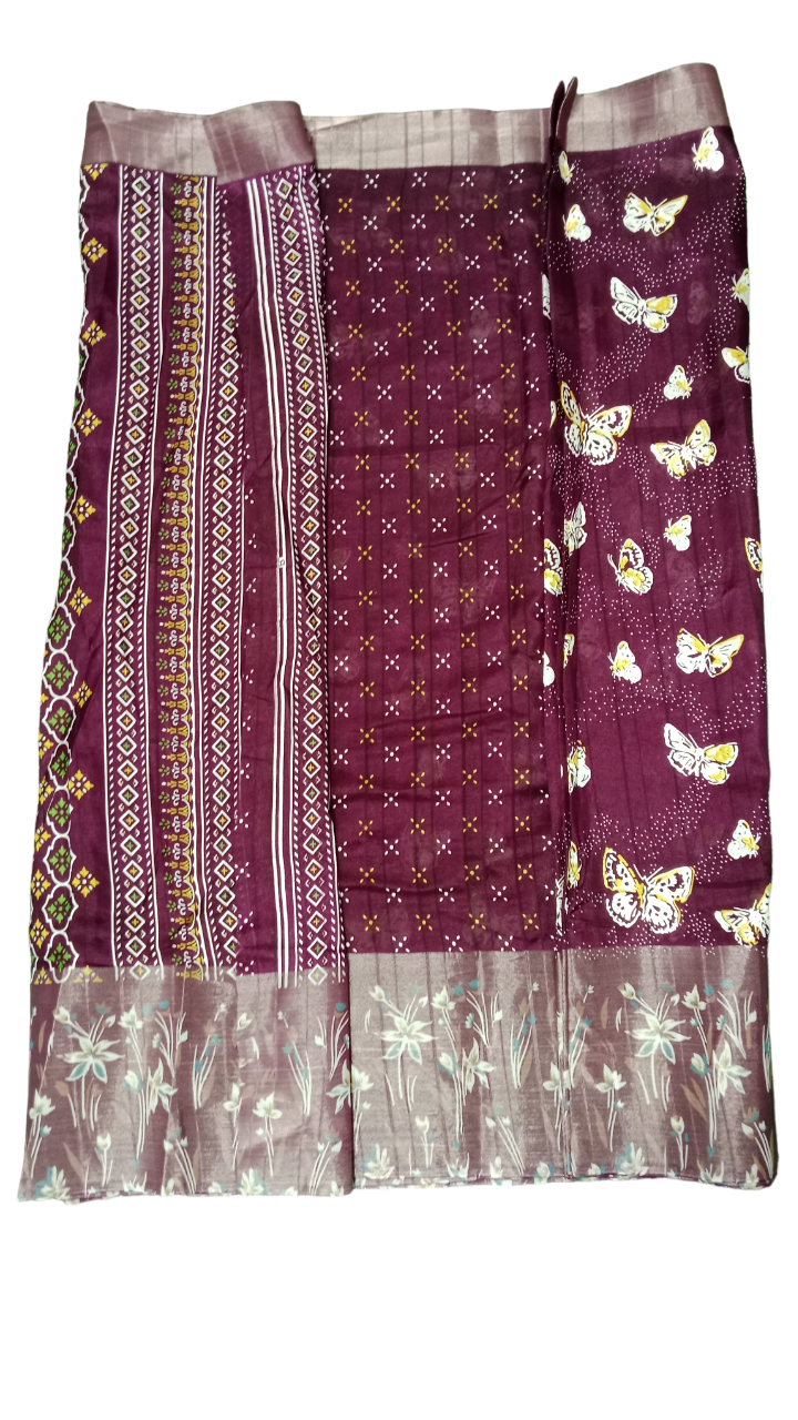 chanderi linen saree 