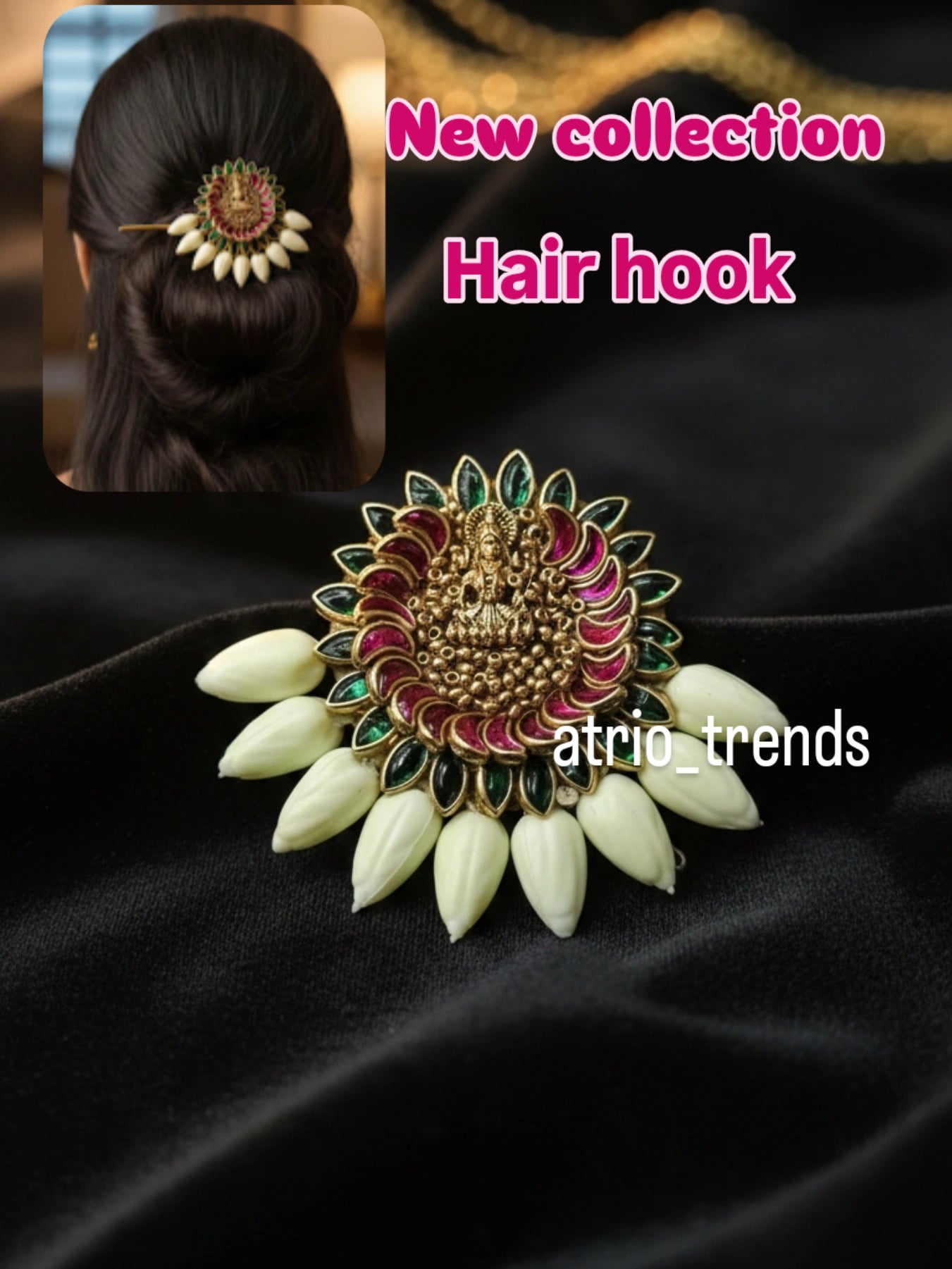 Jasmine Lakshmi hair brooch
